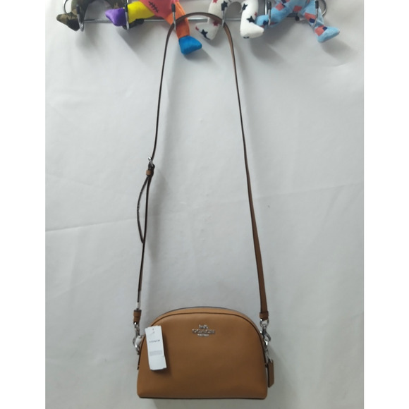 Coach Brown Leather Zipper Closure Crossbody Bag - NWT $328 - Picture 4 of 16